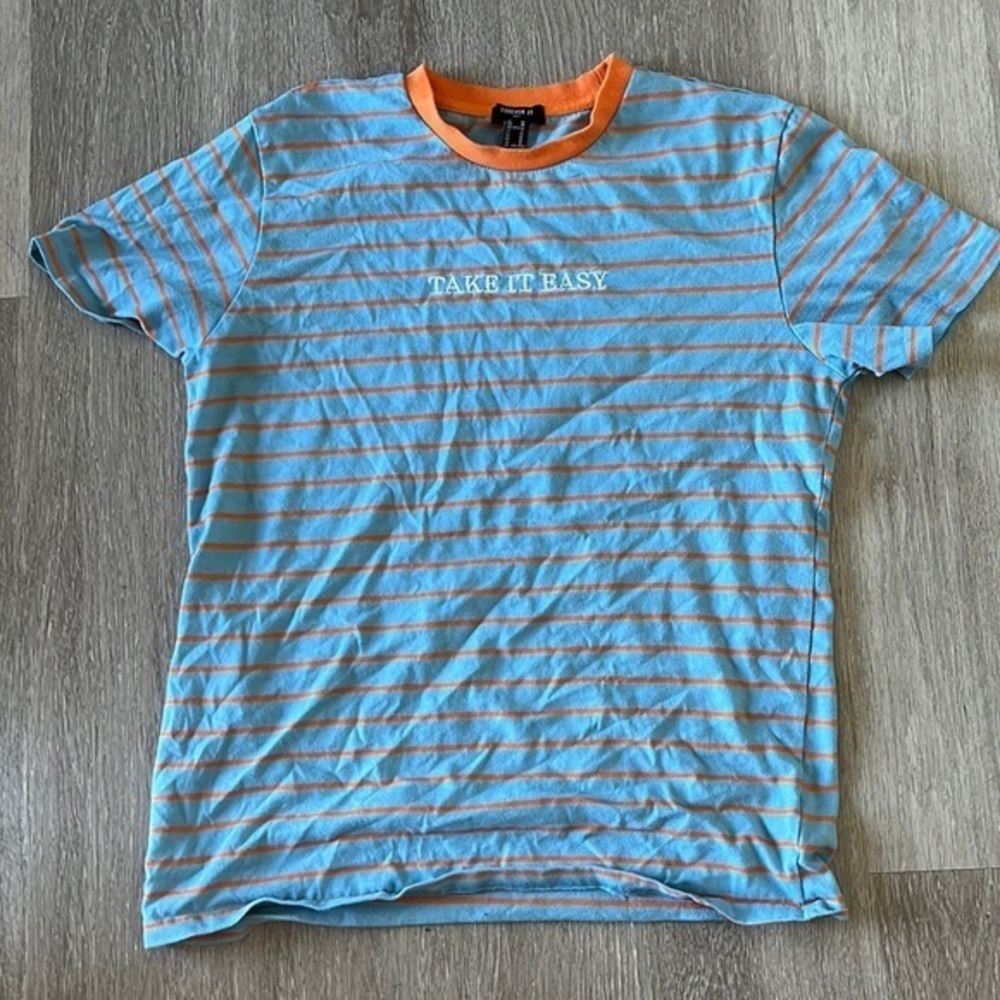 Men’s F21 Graphic Striped Shirt